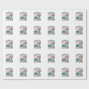 Papel De Presente Tartaruga Marinha Menina de Aniversário 7º Anivers