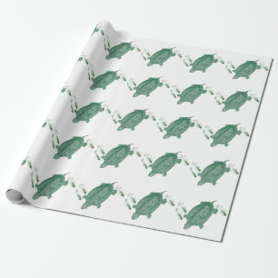 Papel De Presente Tartaruga Marinha Verde