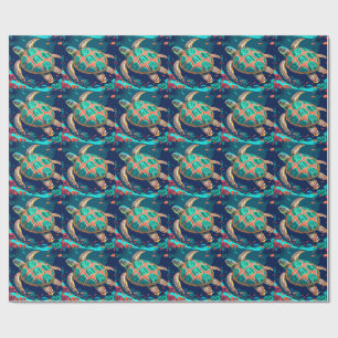 Papel De Presente Tartaruga Tribal