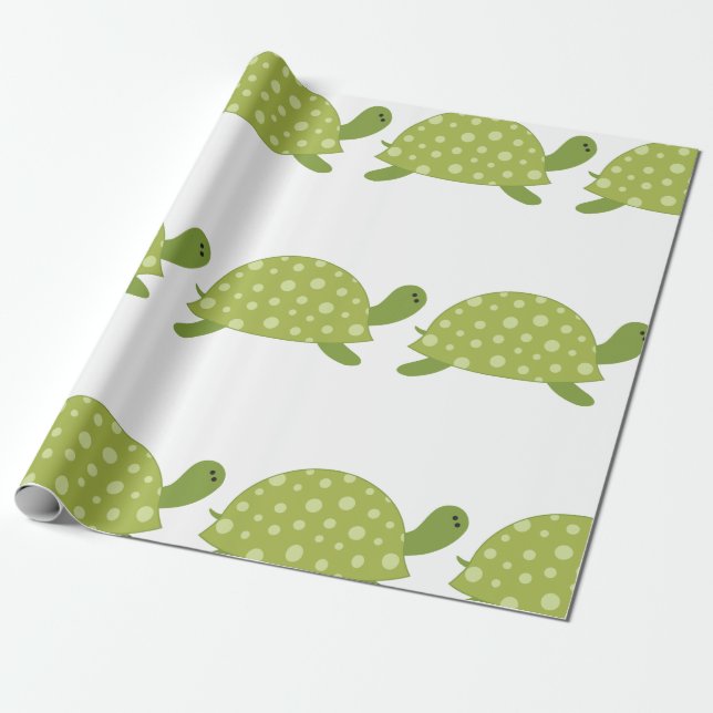 Papel De Presente Tartaruga Verde (Desenrolado)