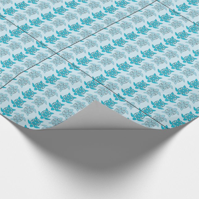 Papel De Presente Tartarugas Azuis Nadando na Thunder_Cove (Ponta)