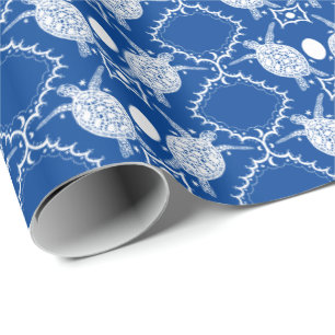 Papel De Presente Tartarugas marinhas Tortas Luas Oceânicas Present