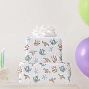 Papel De Presente Tartarugas Nadando