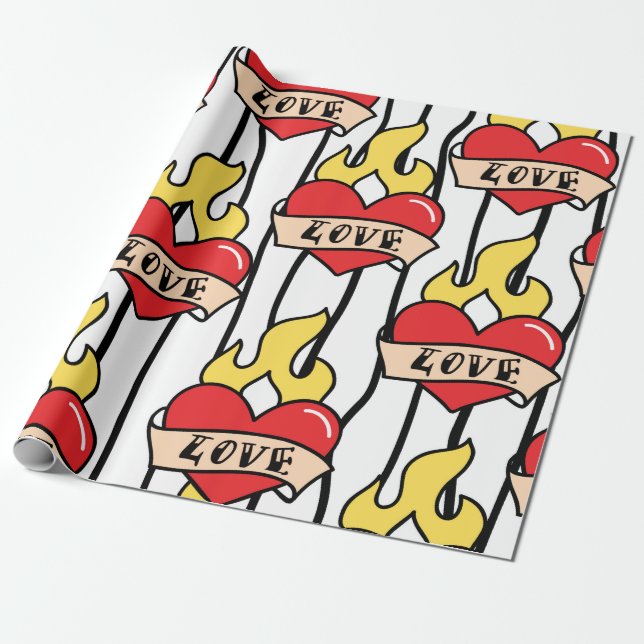 Papel De Presente Tatuagem na Escola Antiga (Desenrolado)