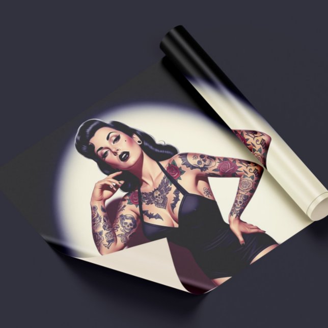 Papel De Presente Tatuagem retrô Pin-up (Criador carregado)
