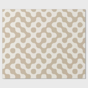 Papel De Presente Taupe e Creme Meados do Século