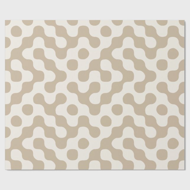 Papel De Presente Taupe e Creme Meados do Século (Aberto)