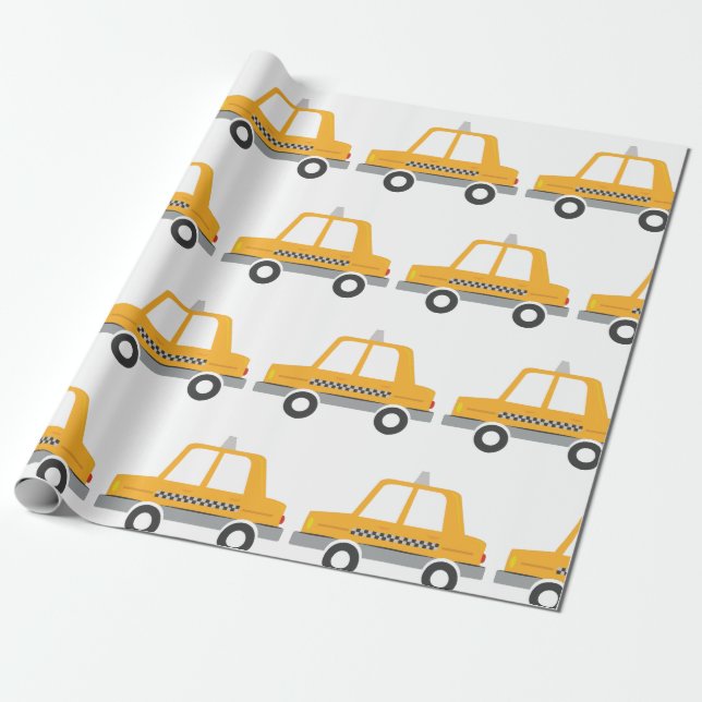 Papel De Presente Taxi Cab (Desenrolado)