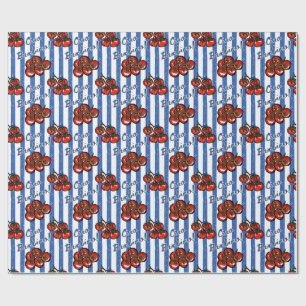 Papel De Presente Tchau bebê tomate azul Chuvinha de bebê italiana
