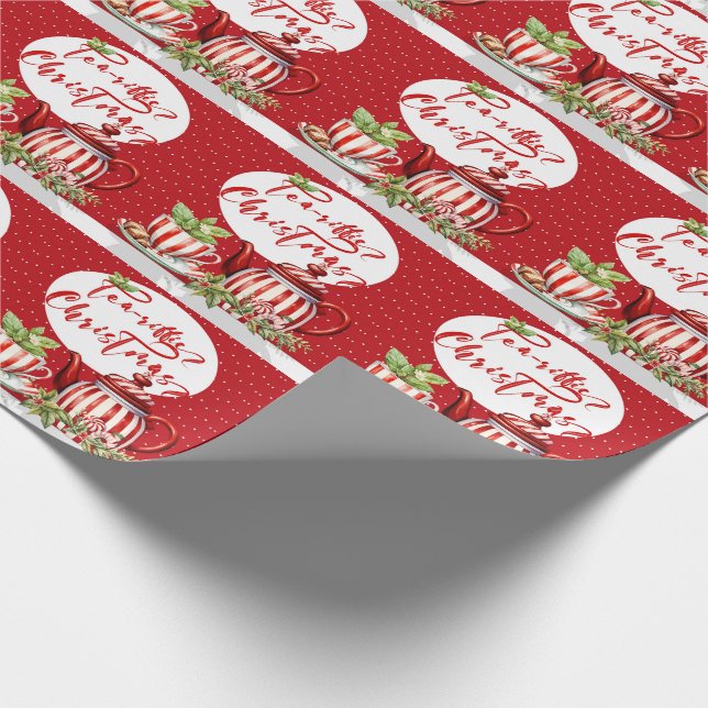 Papel De Presente Tea-Riffic Christmas Red and White Bolinhas (Ponta)