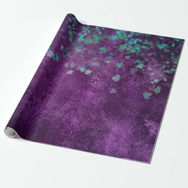 Papel De Presente Teal Confetti em Roxo (Desenrolado)