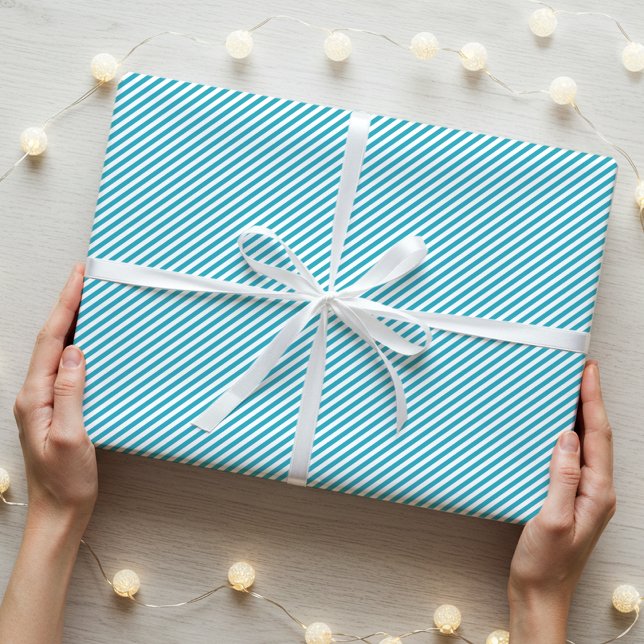 Papel De Presente Teal de Padrão Limpo Simples Elegante (Criador carregado)