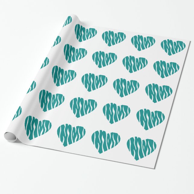 Papel De Presente Teal Green Wild Heart (Desenrolado)