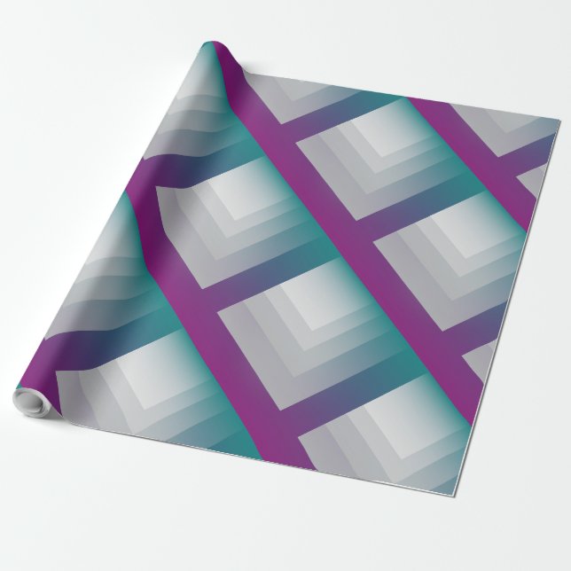 Papel De Presente Teal magenta gray (Desenrolado)