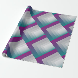 Papel De Presente Teal magenta gray