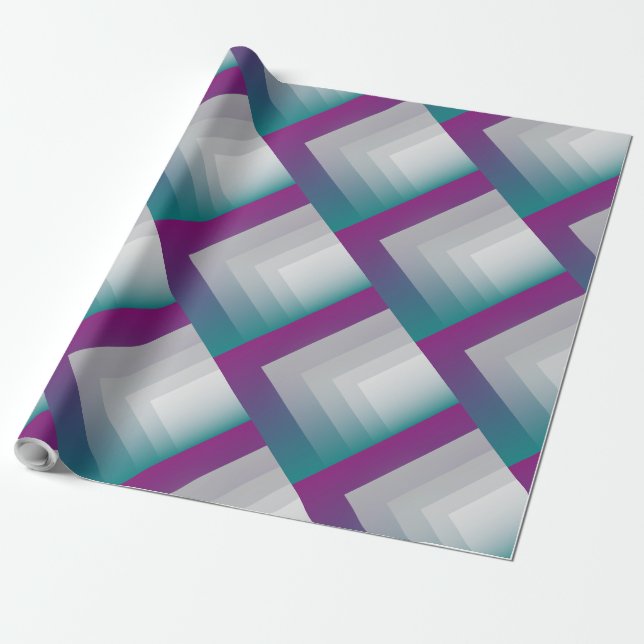 Papel De Presente Teal magenta gray (Desenrolado)