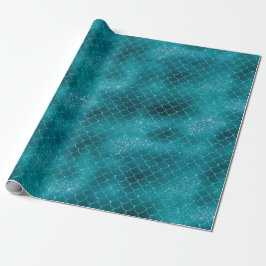 Papel De Presente Teal Mermaid Sparkle