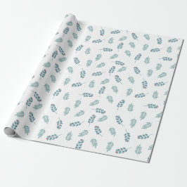 Papel De Presente Teal Mistletoe Holiday
