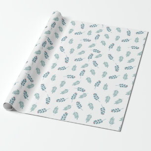 Papel De Presente Teal Mistletoe Holiday