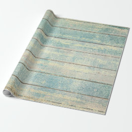 Papel De Presente Teal Ocean Beach Champaing Wood Rustic