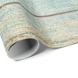 Papel De Presente Teal Ocean Beach Champaing Wood Rustic<br><div class="desc">Mínimalismo e Elegance Glam e Chic Delicate Wrappaper</div>