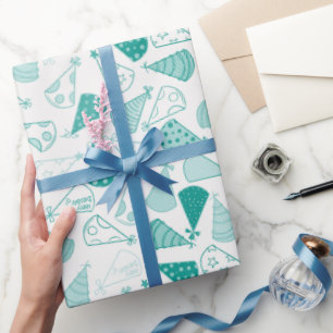 Papel De Presente Teal Party Hats
