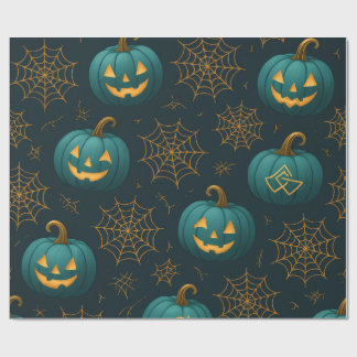 Papel De Presente Teal Webbed Jack - O’ - Lanternas