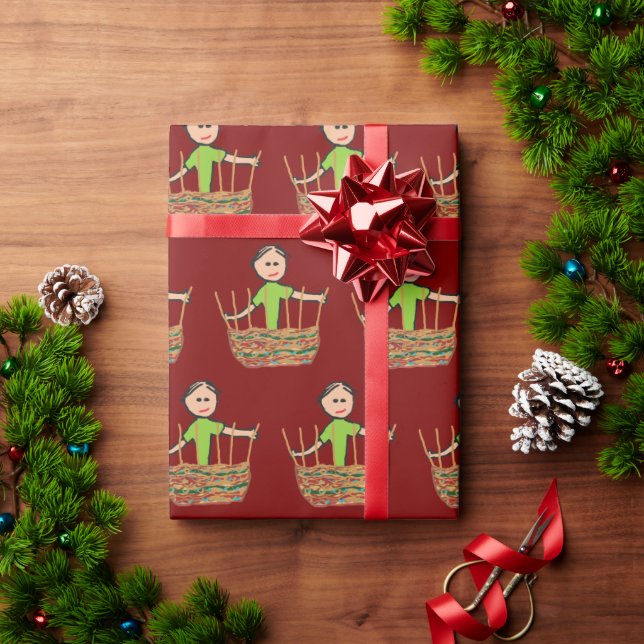 Papel De Presente Tecelagem de Cestas (Presente de Natal)