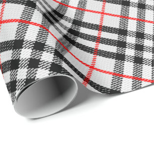 Papel De Presente Tecido Checkered clássico vermelho branco preto d