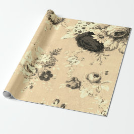 Papel De Presente Tecido De Banho Floral Dourado Amarelo N.O 5