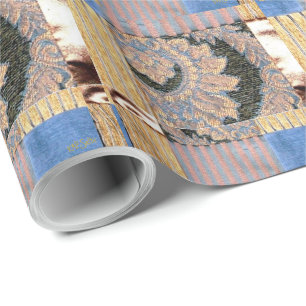 Papel De Presente Tecido do Shimmer do ouro