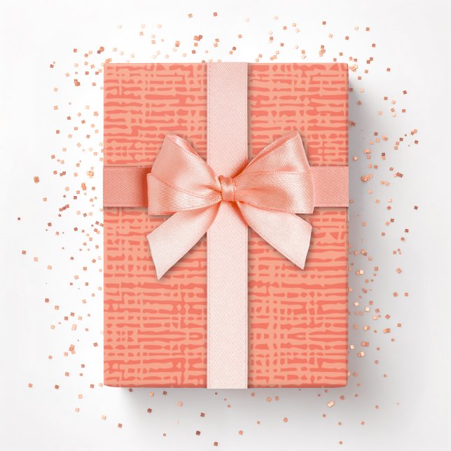 Papel De Presente Tecido Kano em Coral (Criador carregado)