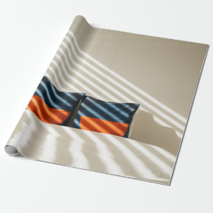 Papel De Presente Tecido xadrez preto, vermelho e branco em cama bra