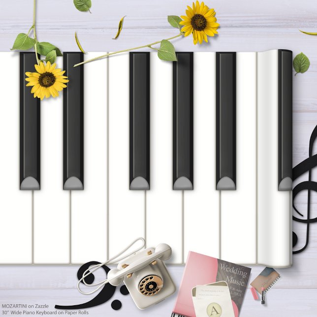 Papel De Presente Teclado Piano Gigante em um Roll de Papel (bege) (Roll out your own big 30 in. piano keyboard to make murals, posters, teaching diagrams, and more.)