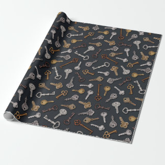 Papel De Presente Teclas Vintage e Antique