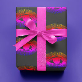 Papel De Presente Tecno Holographic Eye na Cinza |