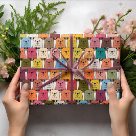 Papel De Presente Teddy Bear Cartoon