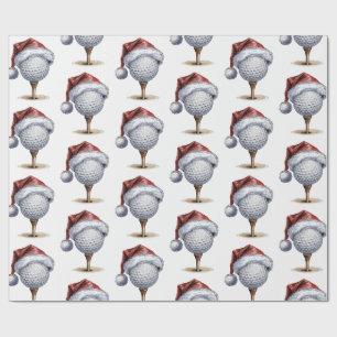 Papel De Presente Tee de golfe de Natal moderno com chapéu de Papai