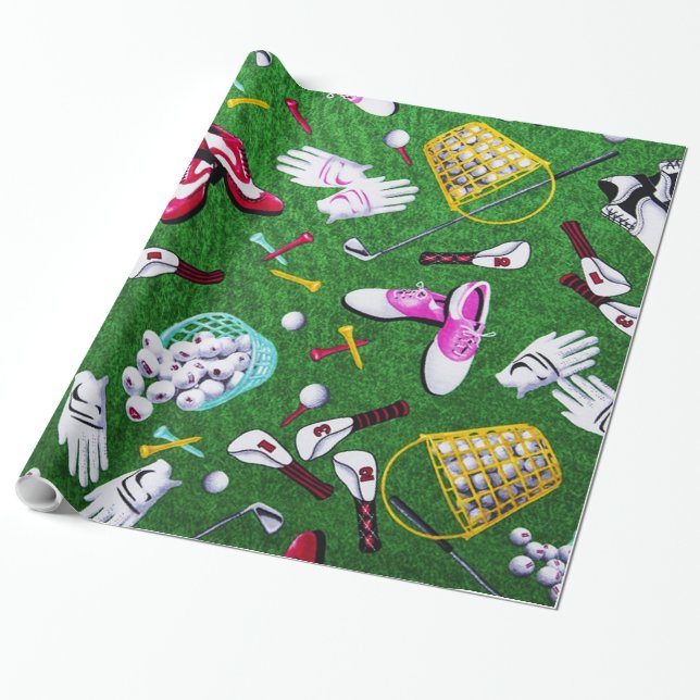 Papel De Presente Tee Time Girly Golf (Desenrolado)