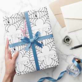 Papel De Presente Teia de Aranha Assustadora de Halloween