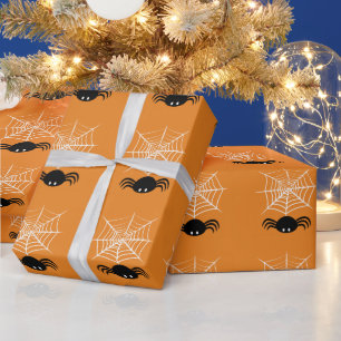 Papel De Presente Teia de Aranha de Halloween