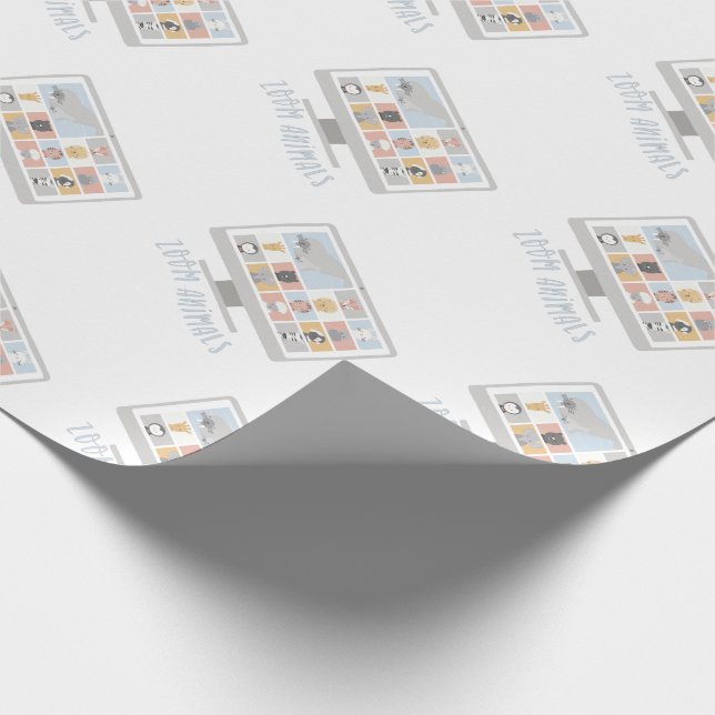 Papel De Presente Tela de computador com animais de zoom virtual pas (Ponta)