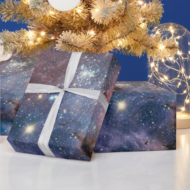 Papel De Presente Telescópio do Hubble da Nebulosa Vermelha e Azul (Feriados)