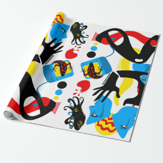 Papel De Presente Televisão azul