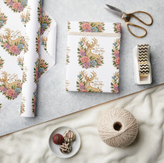 Papel De Presente Tem Menos Medo e Brilha Mais: Veado Floral Ornamen