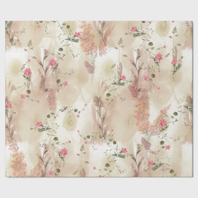 Papel De Presente Tema Botânico Elegante de Tonalidade Neutra do out (Barra)