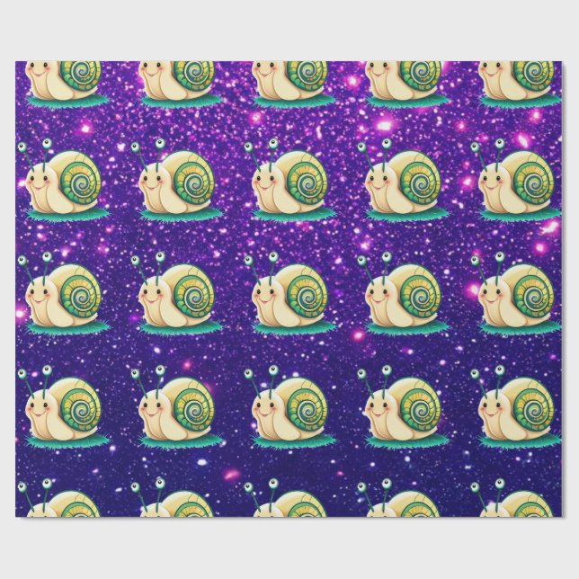 Papel de Presente Tema Caracol Fofo Encantador (Aberto)