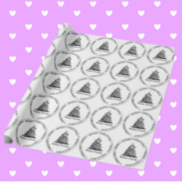 Papel De Presente Tema da Árvore de Natal da Família