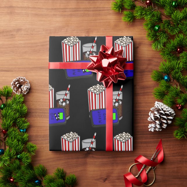 Papel De Presente Tema de Aniversário da Noite de Filme (Presente de Natal)