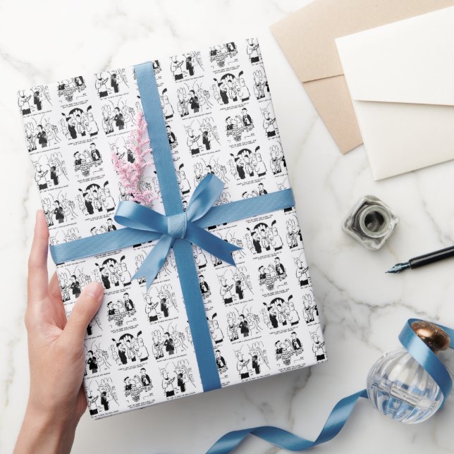Papel De Presente Tema de casamento engraçado desenhos animados piad (Presentear)